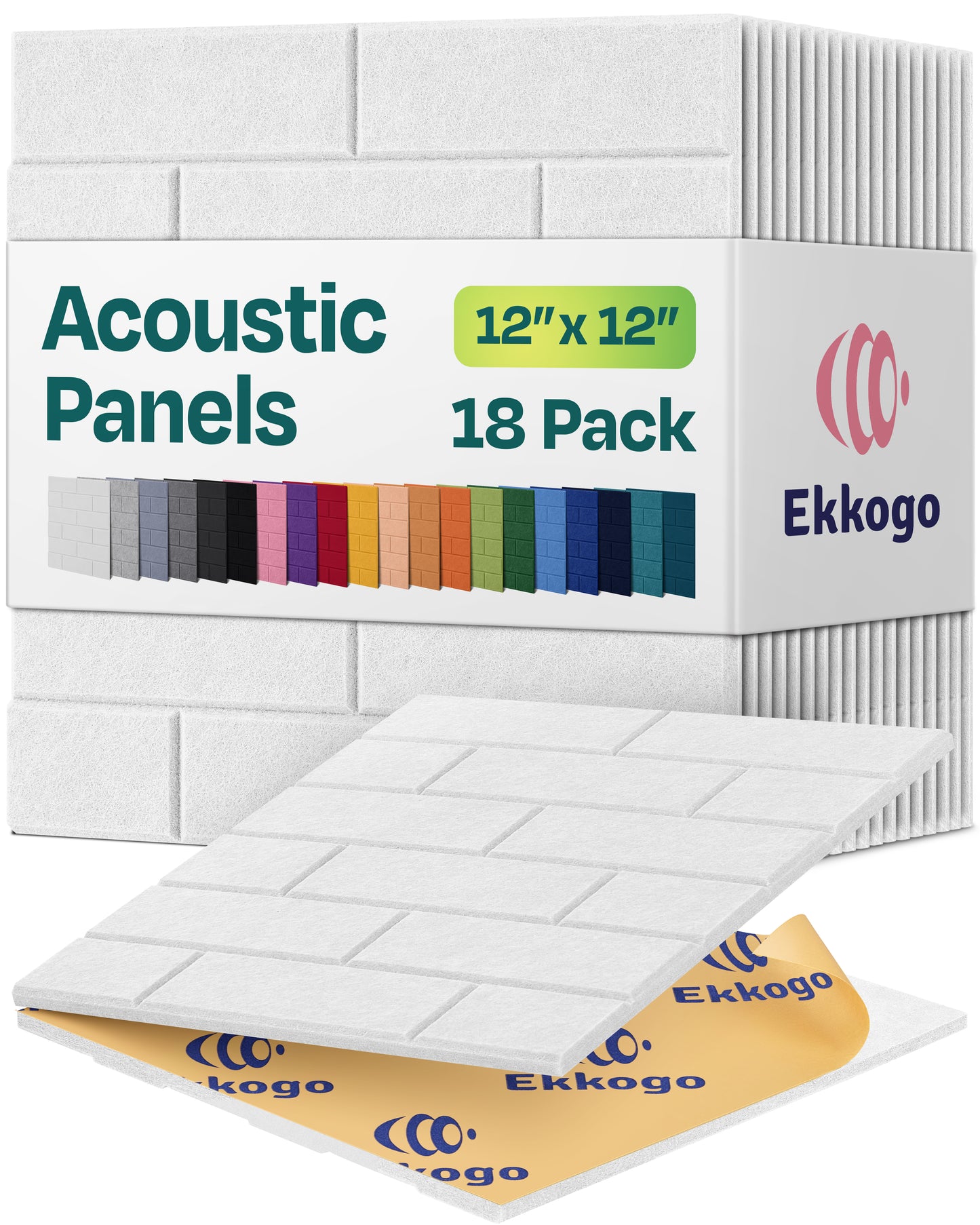 Ekkogo 18-Pack Brick Style Acoustic Panels