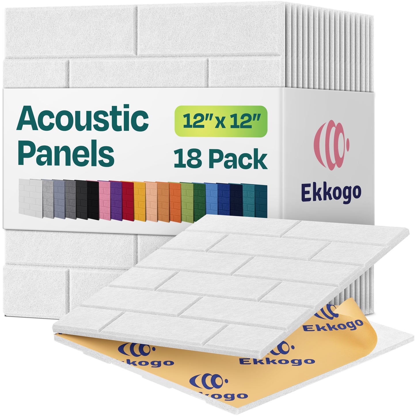 Ekkogo 18-Pack Brick Style Acoustic Panels