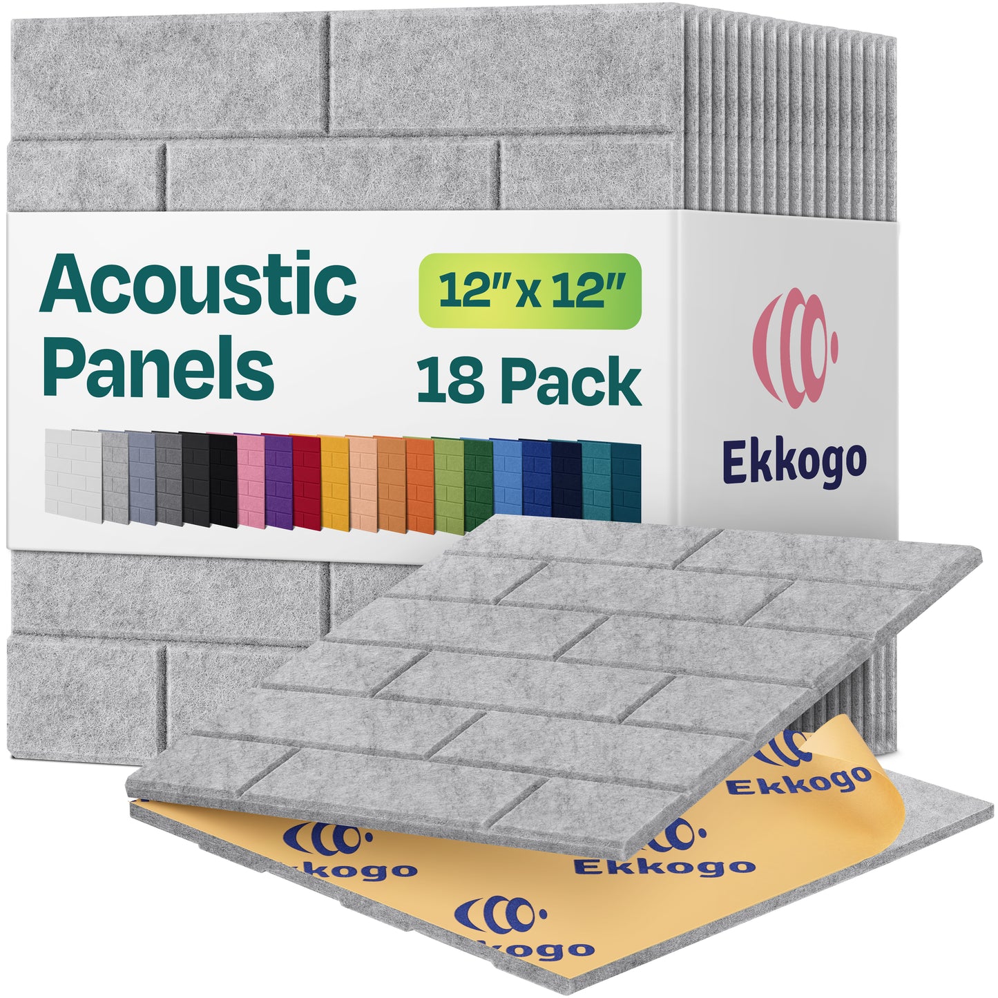 Ekkogo 18-Pack Brick Style Acoustic Panels