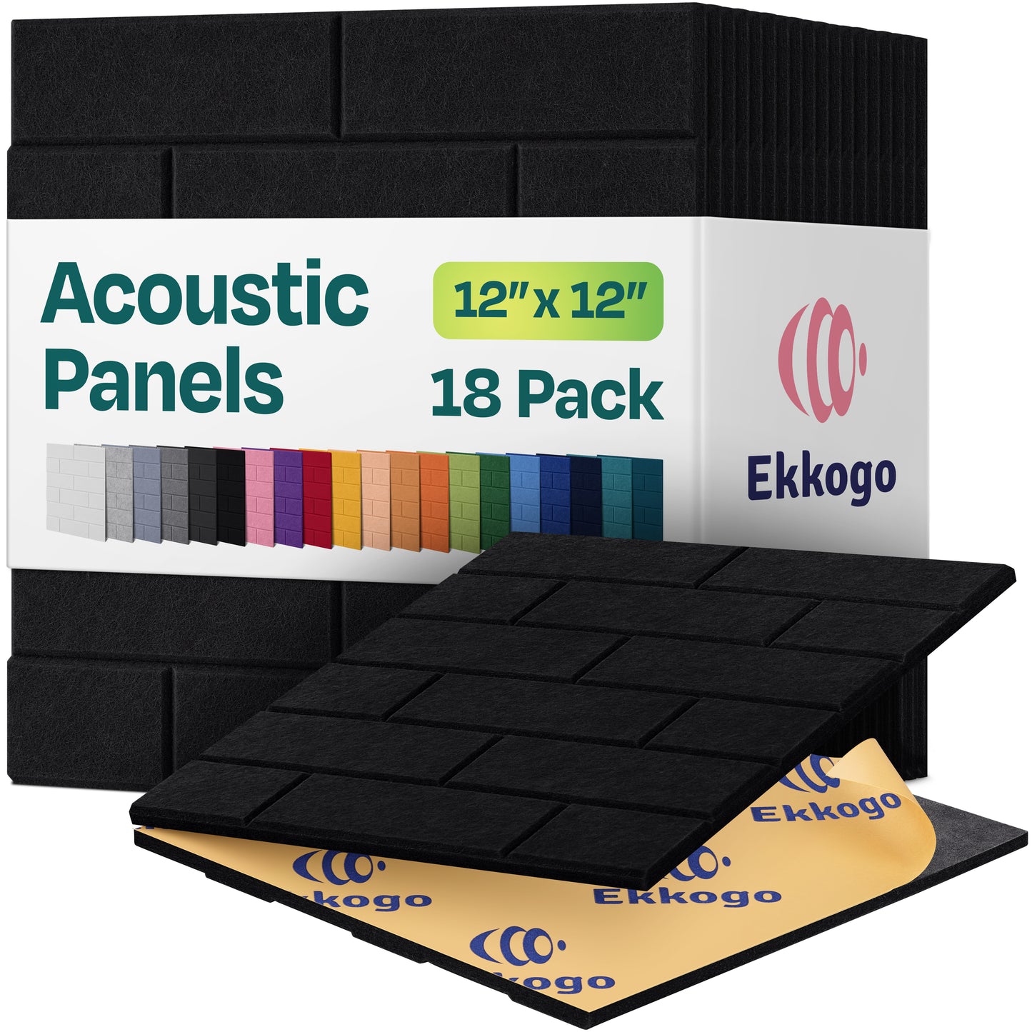 Ekkogo 18-Pack Brick Style Acoustic Panels