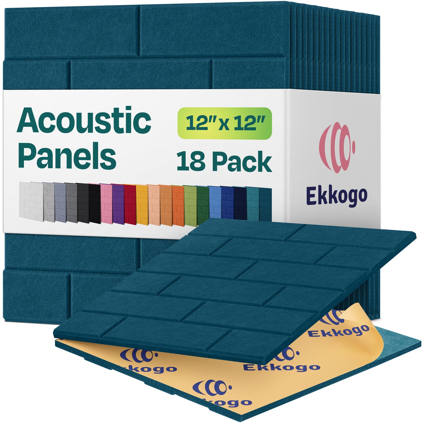 Ekkogo 18-Pack Brick Style Acoustic Panels