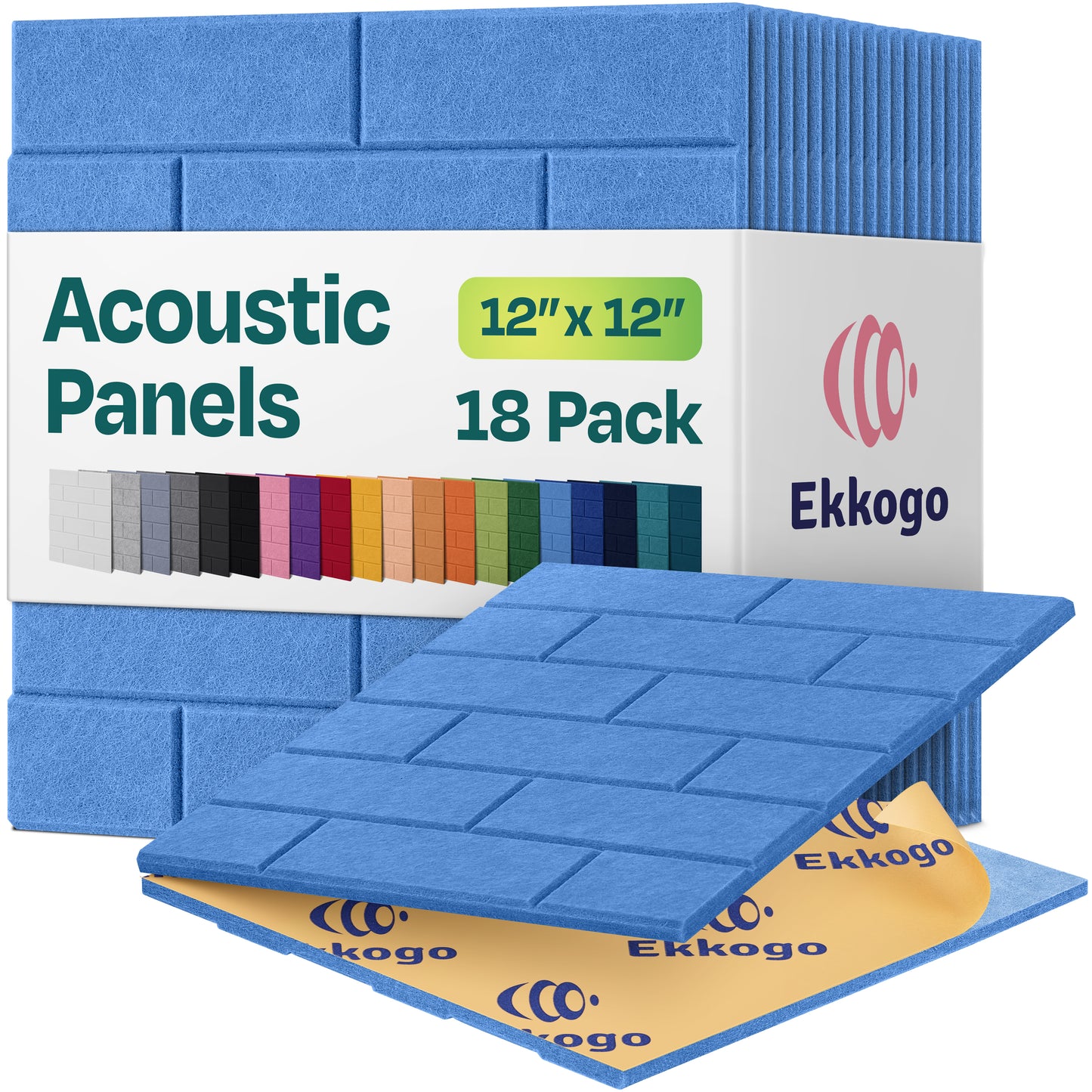 Ekkogo 18-Pack Brick Style Acoustic Panels