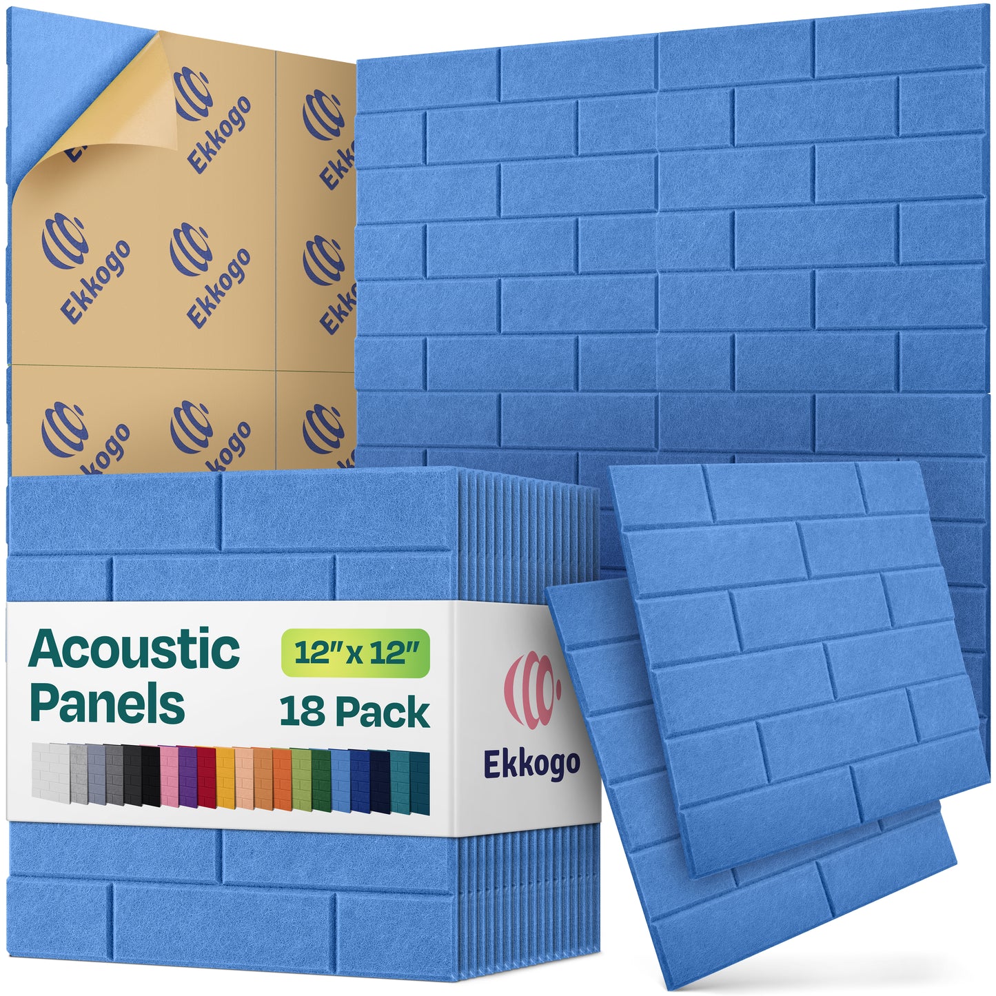 Ekkogo 18-Pack Brick Style Acoustic Panels