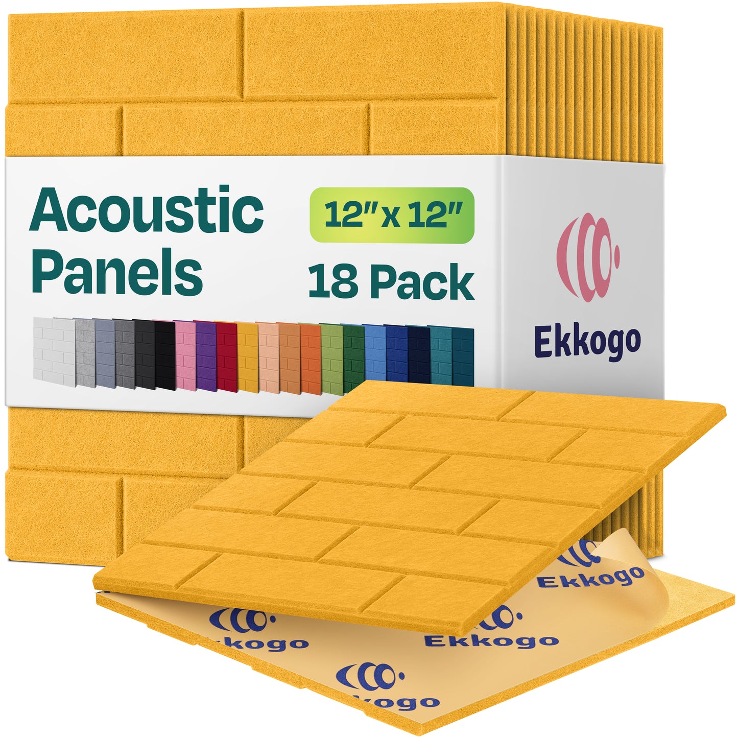 Ekkogo 18-Pack Brick Style Acoustic Panels