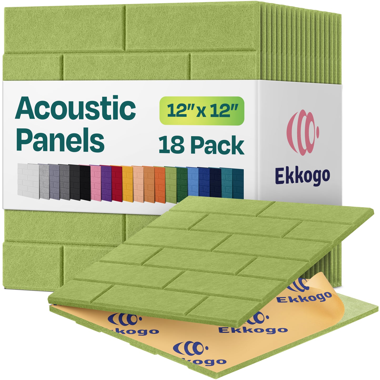 Ekkogo 18-Pack Brick Style Acoustic Panels